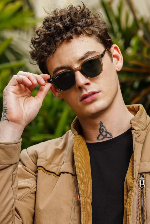 Unique UV Protected Brown Green Wayfarer Sunglasses For Men & Women- FunkyTradition