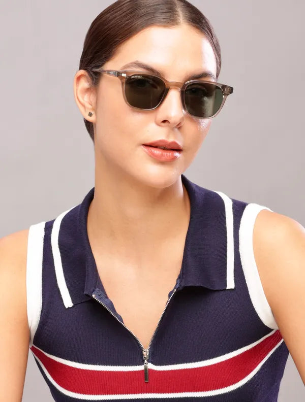 Unique UV Protected Brown Green Wayfarer Sunglasses For Men & Women- FunkyTradition