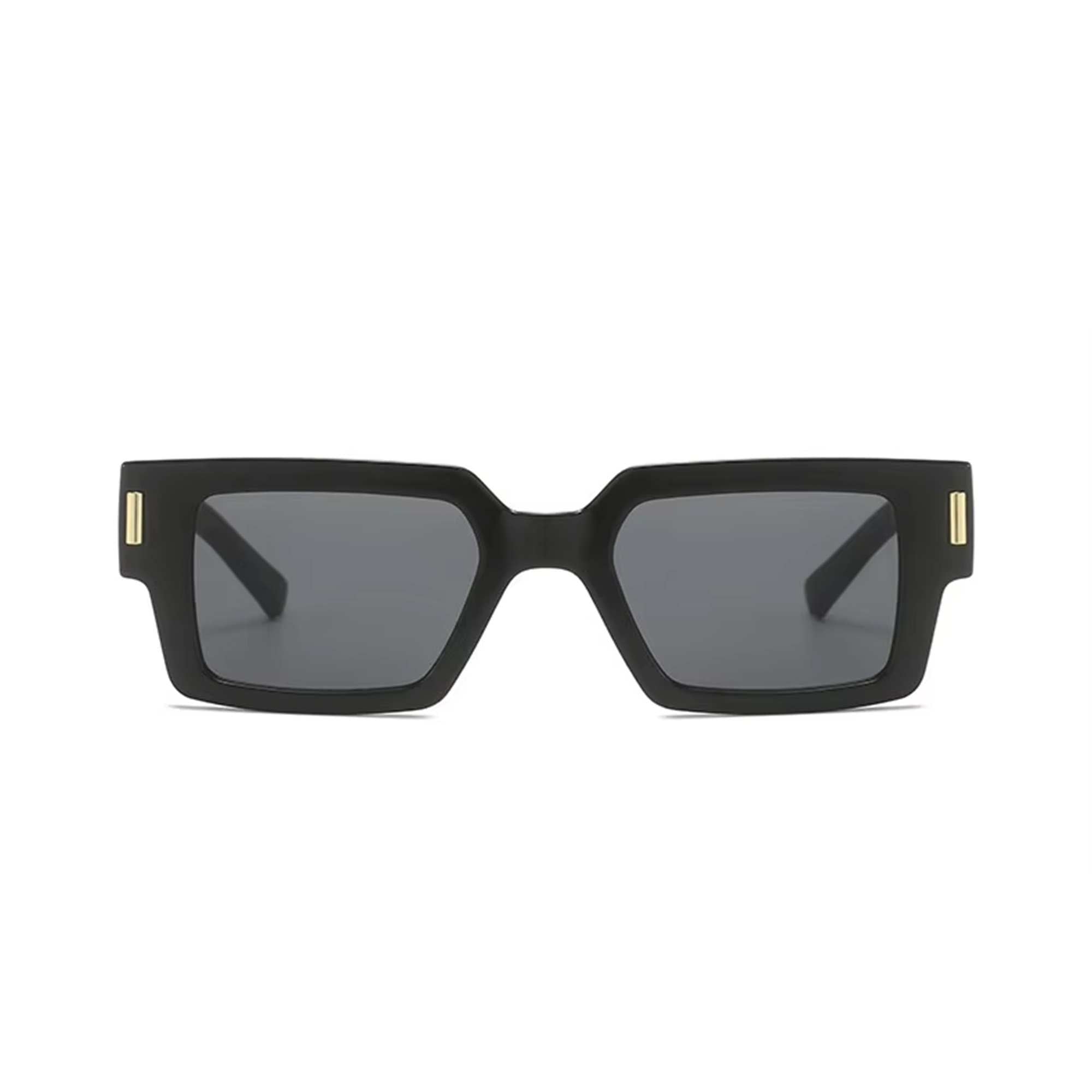 Ranveer Singh-Inspired Luxury Black Gold Frame Wayfarer Sunglasses – Black Lens Edition (Unisex)