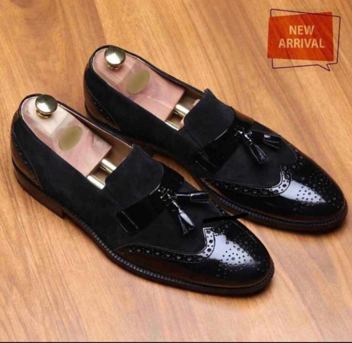 FunkyTradition Men Shiny Black Colour Outdoor Formal Casual Ethnic Loafer