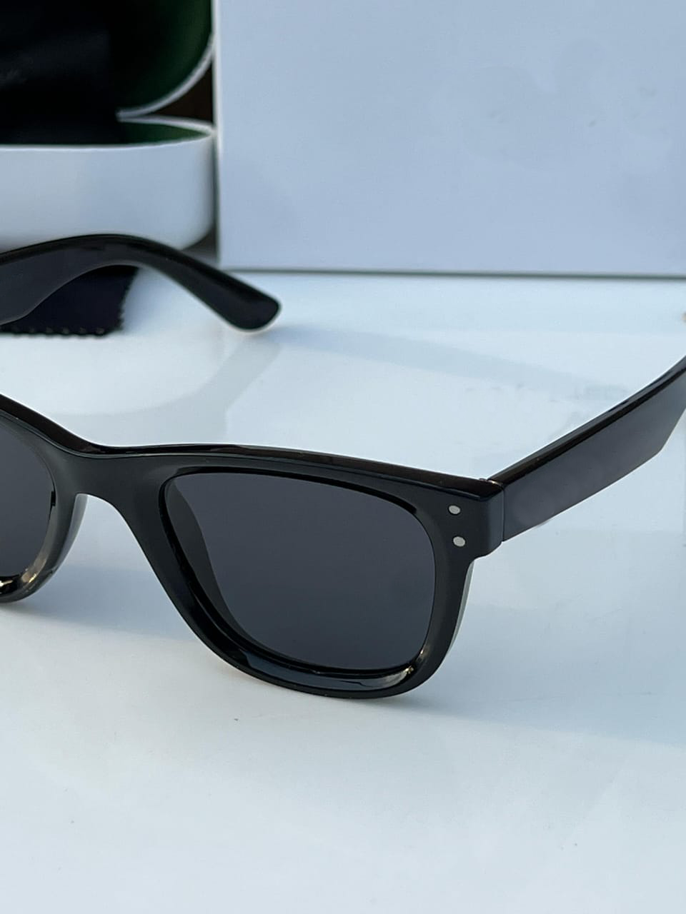 Shahid Kapoor Inspired Black Wayfarer Sunglasses – Classic Matte Finish | UV400 Protection | Unisex Fashion Eyewear