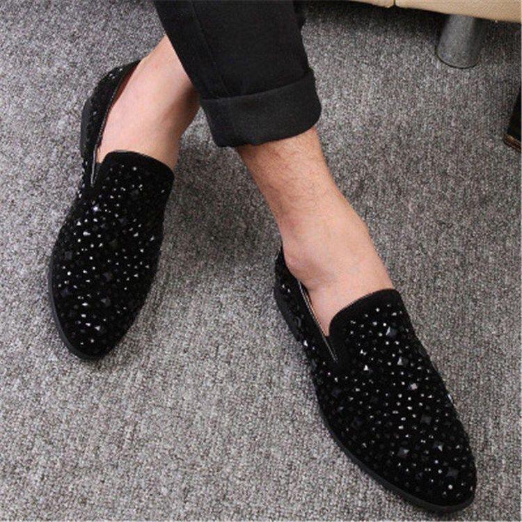 Stylish Studded Moccasins Mens Fashion wedding rivet Leather High Quality Slip On Flats Loafers