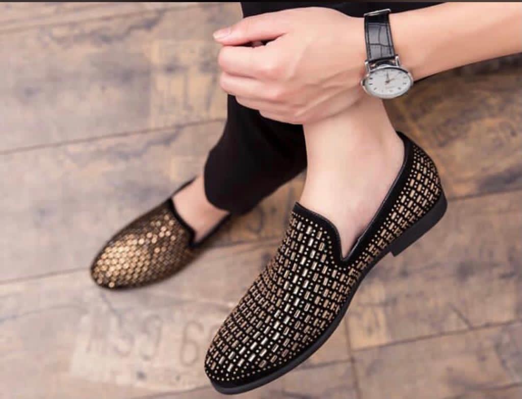 Stylish Mens Fashion Wedding Imported Studded Moccasins High Quality Slip On Flats Loafers