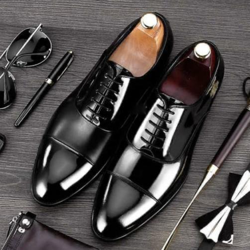 Buy Now Stylish black glossy shoes for party wear and office wear - FunkyTradition