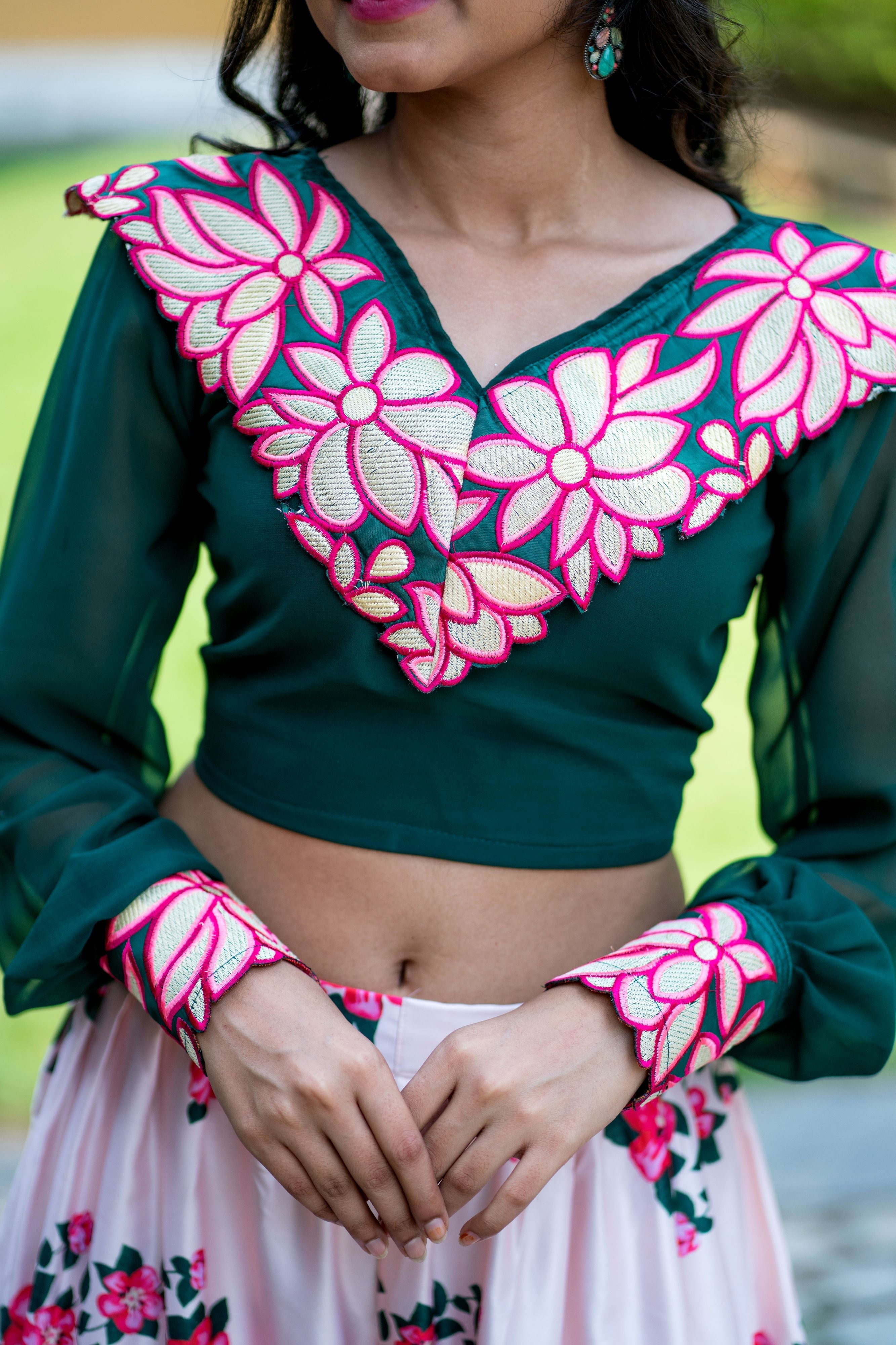 Women Embroidered Designer Top With Floral Printed Palazzo For Party and Office Wear- Adiba Fashion