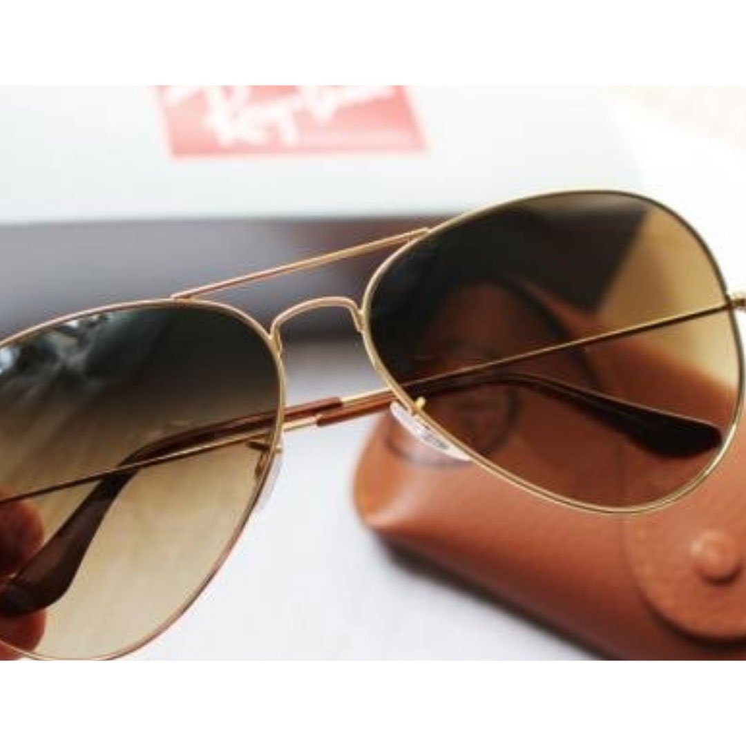 Stylish Brown and Gold Aviator Sunglasses For Men And Women-FunkyTradition