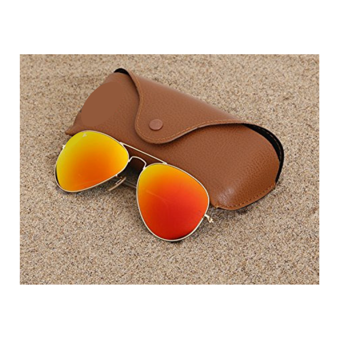 Stylish Gold and Orange Aviator Sunglasses For Men And Women-FunkyTradition