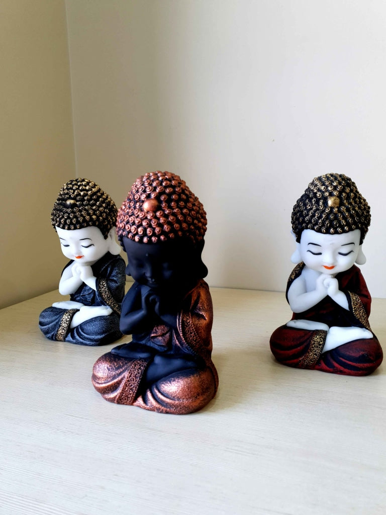 Baby Buddha Idol Statue Decorative Showpiece For Home And Office Decor- FunkyTradition All 3 Figurines