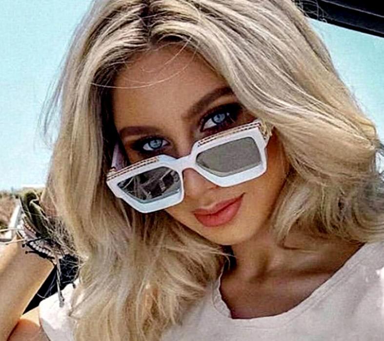 Badshah Oversized White Sunglasses For Men And Women-FunkyTradition Store - FunkyTradition