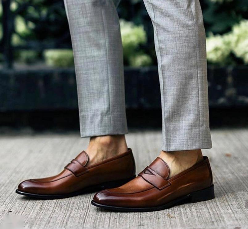 Black And Brown Suede Slip Ons With Tassels For Men-FunkyTradition - FunkyTradition