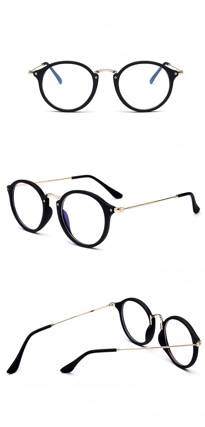 Blue light glasses frame computer glasses spectacles round transparent - FunkyTradition - FunkyTradition