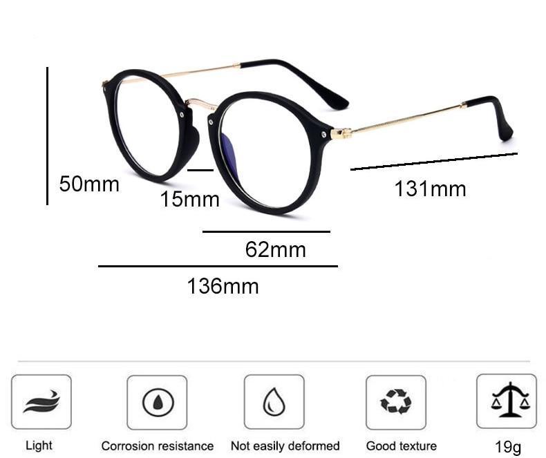 Blue light glasses frame computer glasses spectacles round transparent - FunkyTradition - FunkyTradition