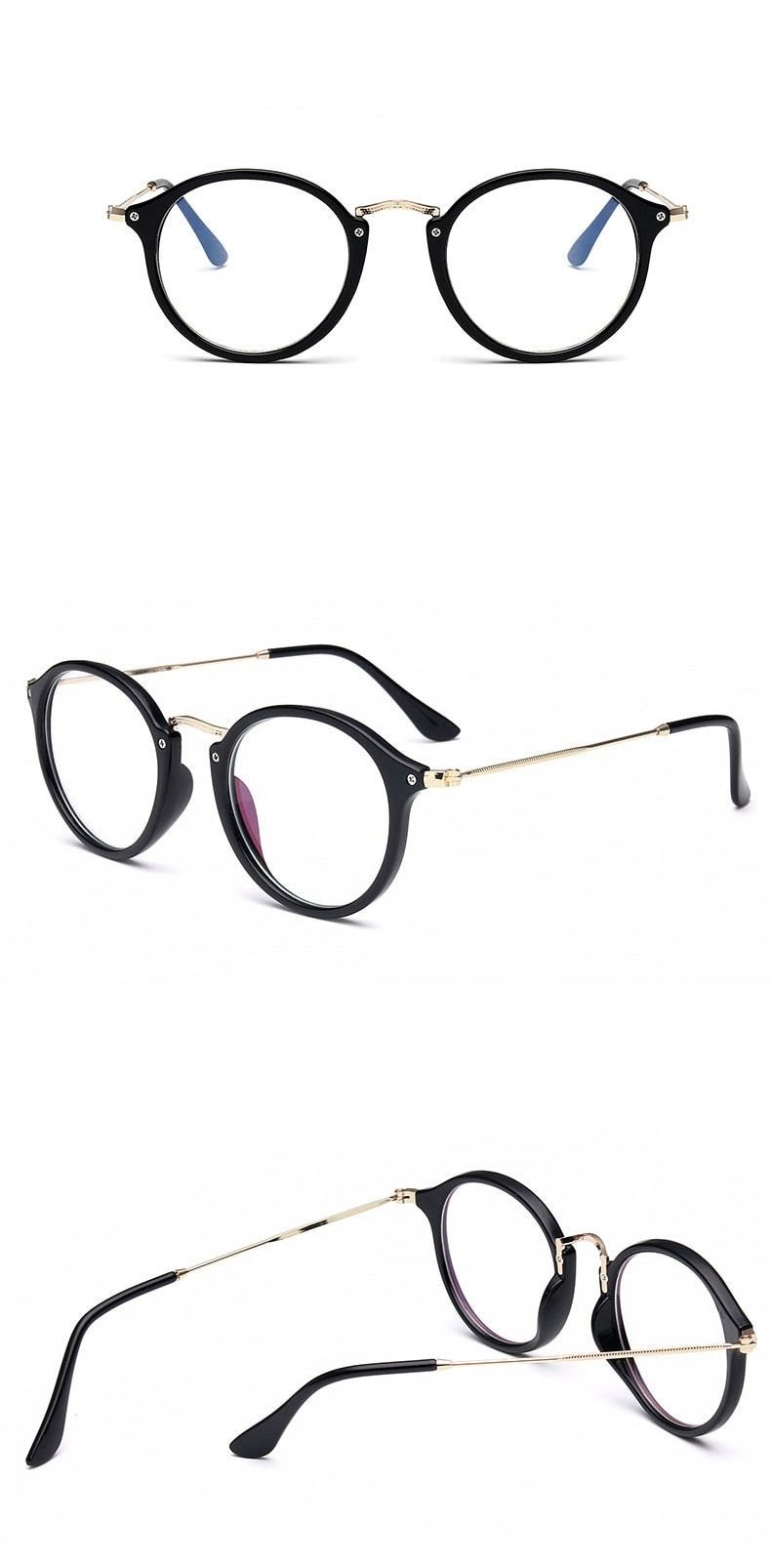 Blue light glasses frame computer glasses spectacles round transparent - FunkyTradition - FunkyTradition