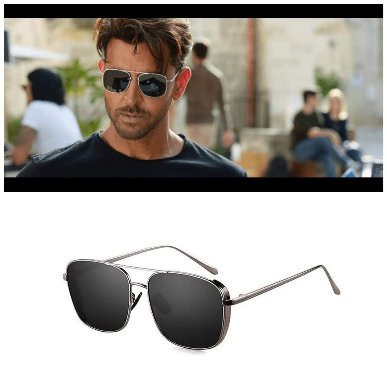 Stylish War Movie Square Vintage Sunglasses For Men-FunkyTradition