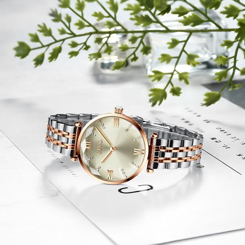 CIVO Fashion Luxury Rose Gold Steel Strap Women Watch-FunkyTradition - FunkyTradition