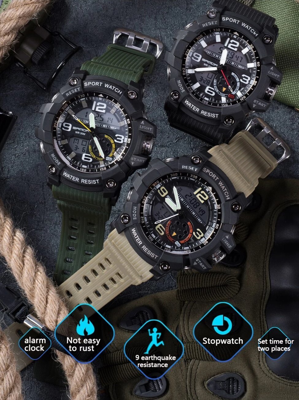 Classic Digital Waterproof Sports watches For Men And Women-FunkyTradition - FunkyTradition