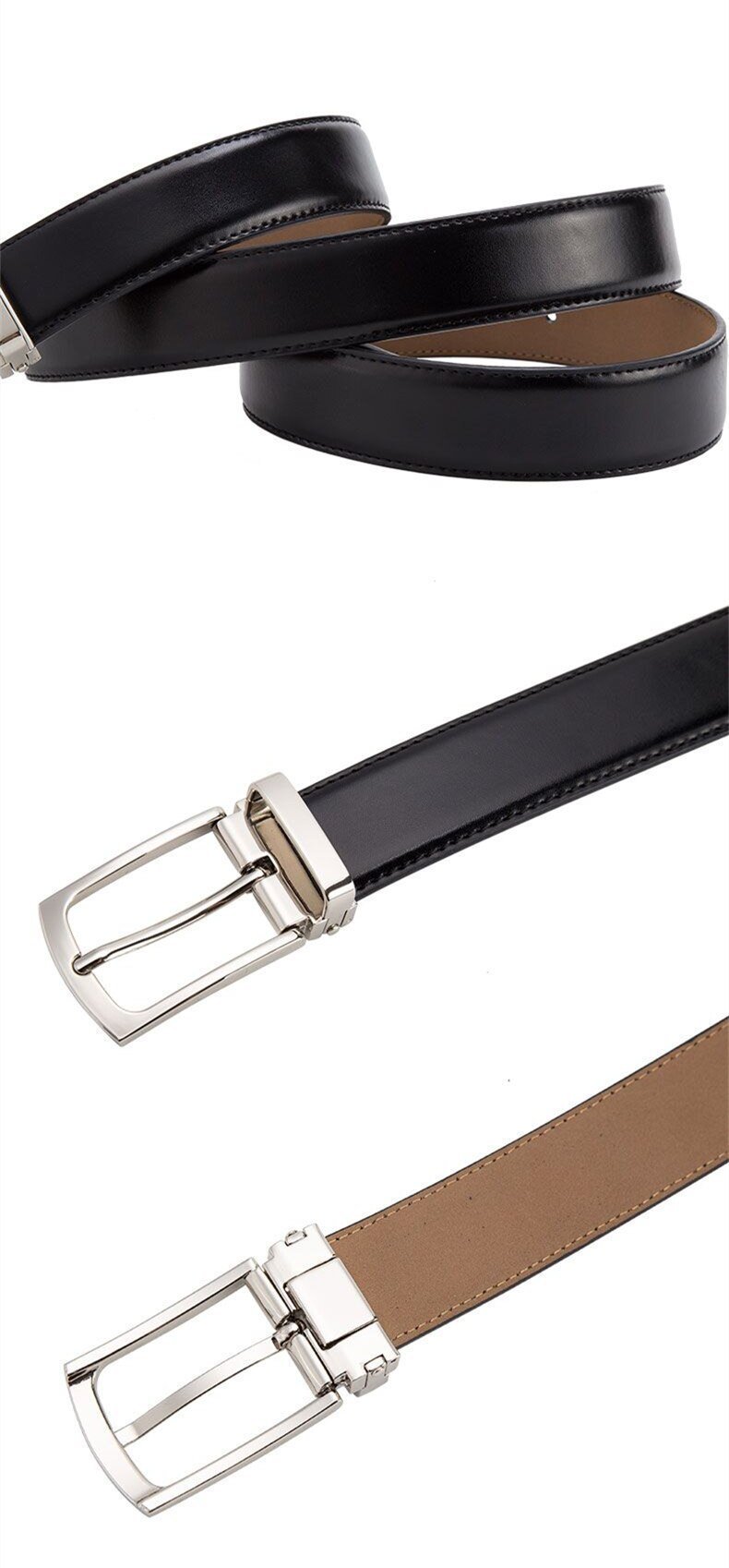 Classic Genuine Leather Strap Belt For Men-FunkyTradition - FunkyTradition