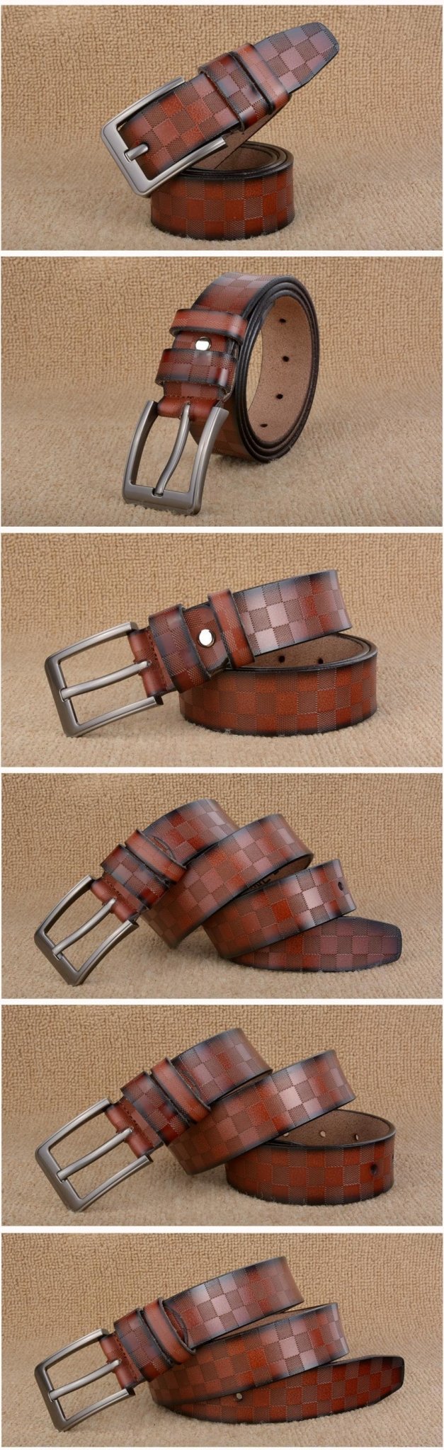 Classic Square Checks Pattern Belt For Men-FunkyTradition - FunkyTradition