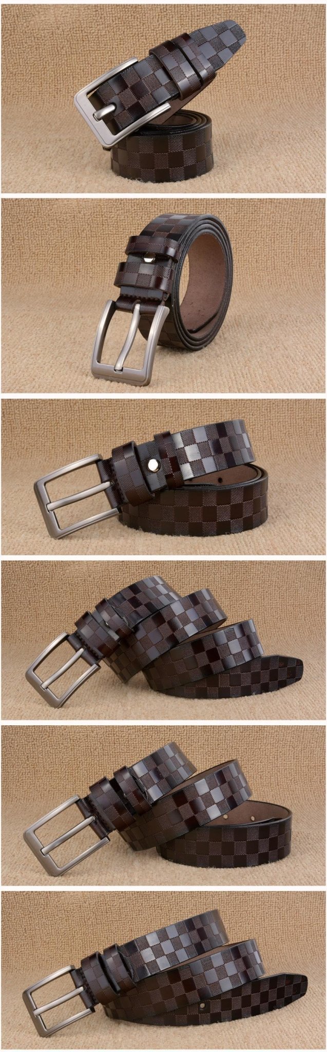Classic Square Checks Pattern Belt For Men-FunkyTradition - FunkyTradition