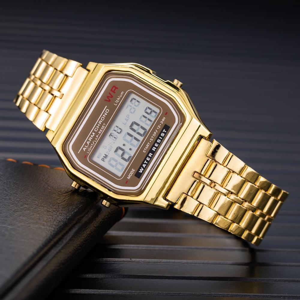 Classic Stainless Steel Square Digital Watch For Men And Women-FunkyTradition - FunkyTradition