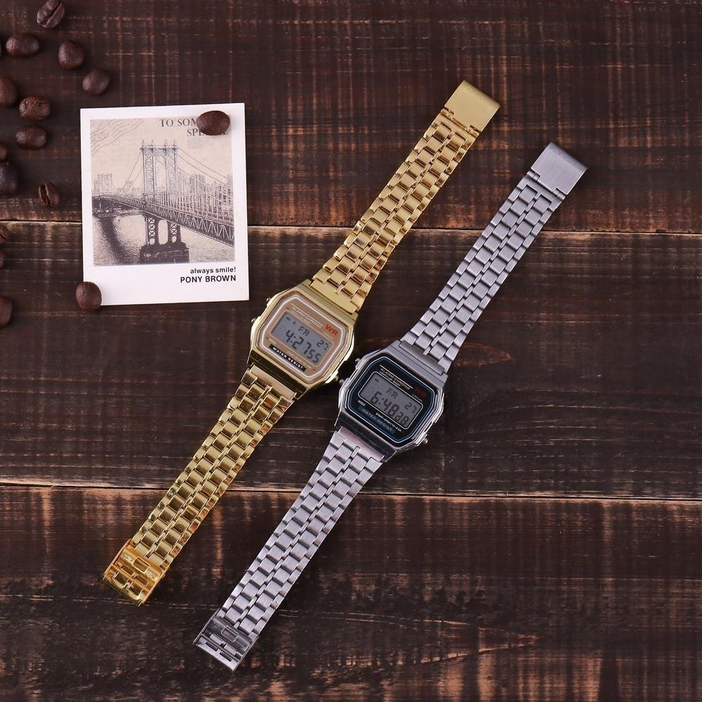 Classic Stainless Steel Square Digital Watch For Men And Women-FunkyTradition - FunkyTradition