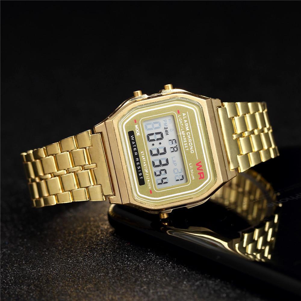 Classic Stainless Steel Square Digital Watch For Men And Women-FunkyTradition - FunkyTradition
