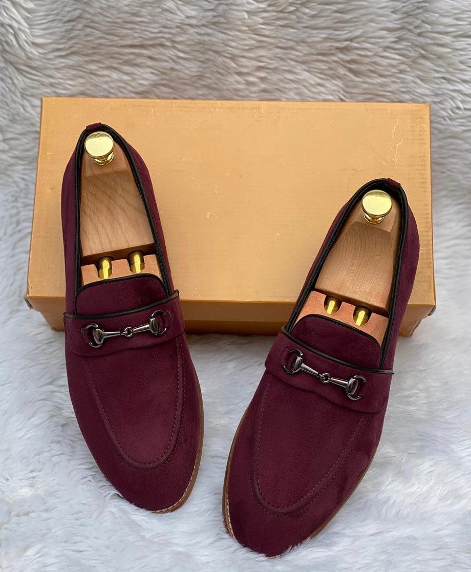 Classic Suede Leather Handmade Wooden Sole Slip On For Men-FunkyTradition - FunkyTradition