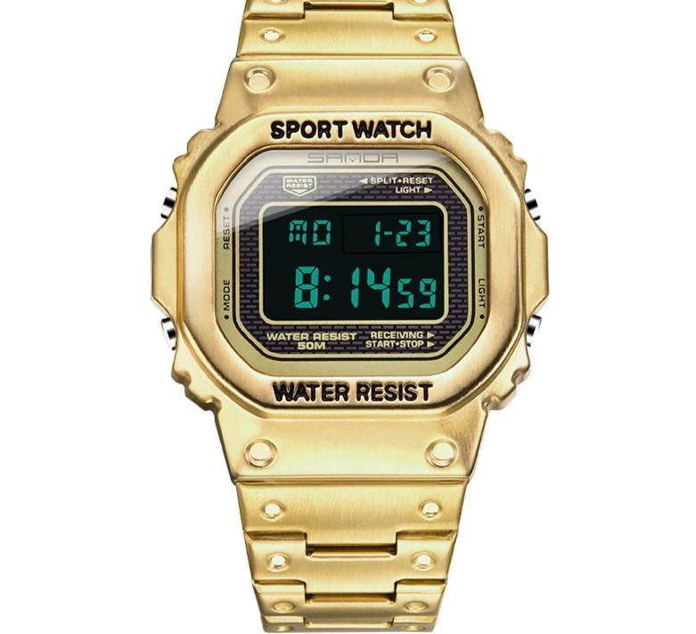 Classic Vintage Square Metallic Stainless Steel Sports Watch For Men And Women-FunkyTradition - FunkyTradition