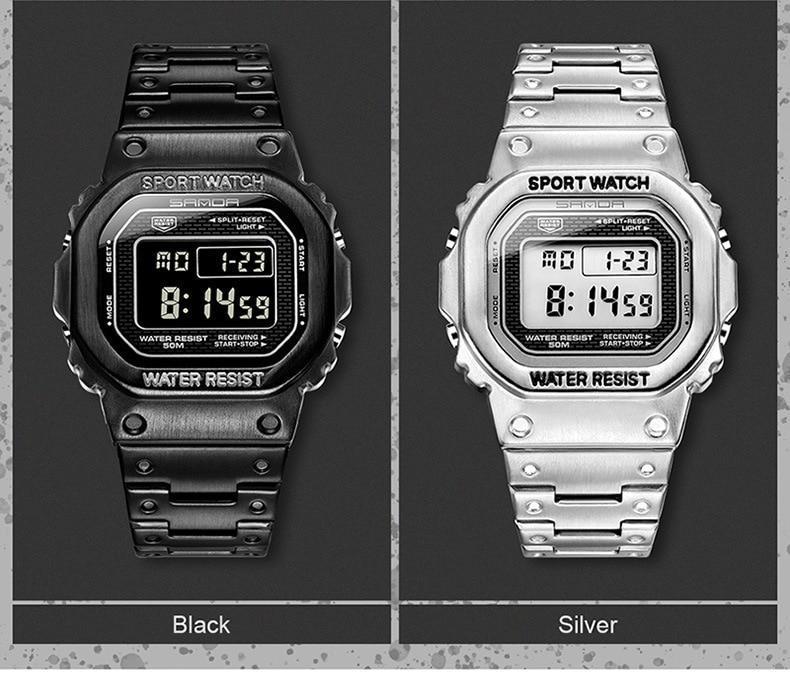 Classic Vintage Square Metallic Stainless Steel Sports Watch For Men And Women-FunkyTradition - FunkyTradition