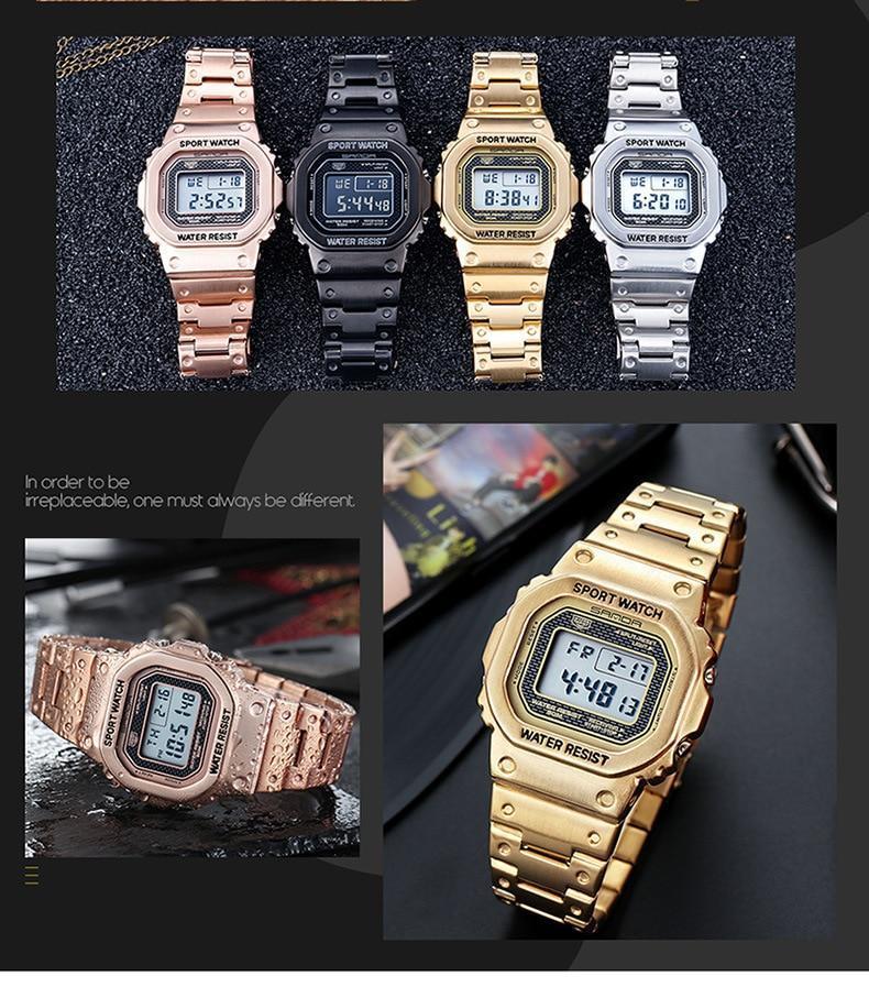 Classic Vintage Square Metallic Stainless Steel Sports Watch For Men And Women-FunkyTradition - FunkyTradition