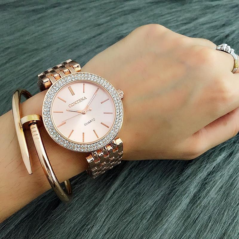 CONTENA Fashion Luxury Silver Stainless Steel Women Watch-FunkyTradition - FunkyTradition