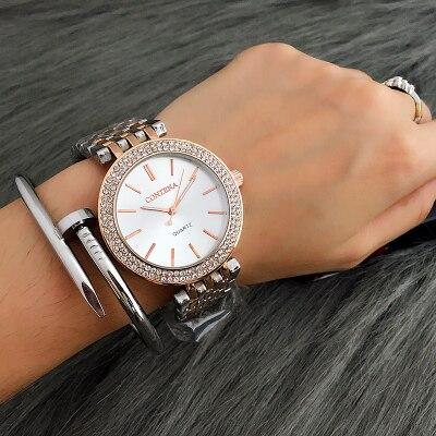CONTENA Fashion Luxury Silver Stainless Steel Women Watch-FunkyTradition - FunkyTradition