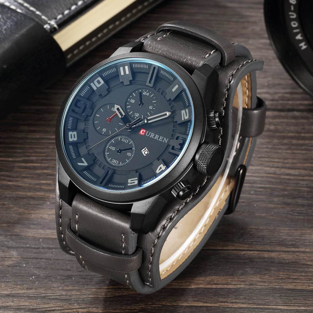 CURREN Top Brand Luxury Mens Watches Male Clocks Date Sport Military Clock Leather Strap Quartz Business Men Watch Gift -FunkyTradition - FunkyTradition