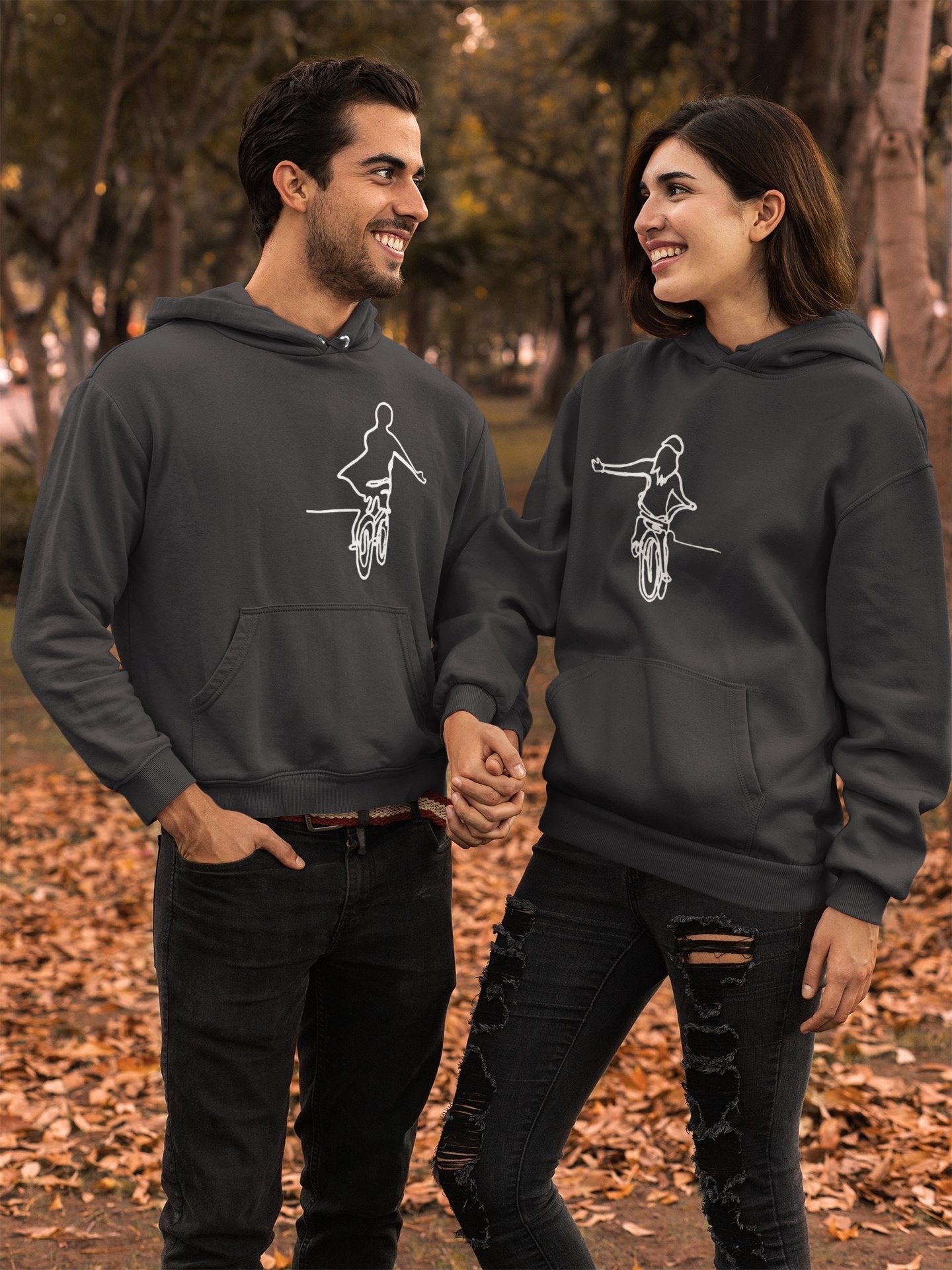 Cycle To Eternity Couple Hoodie-FunkyTradition - FunkyTradition