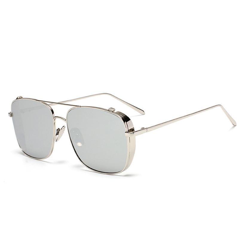 Designer Square Retro Reflected Mirror Sunglasses For Men And Women-FunkyTradition - FunkyTradition