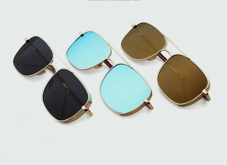 Designer Square Retro Reflected Mirror Sunglasses For Men And Women-FunkyTradition - FunkyTradition