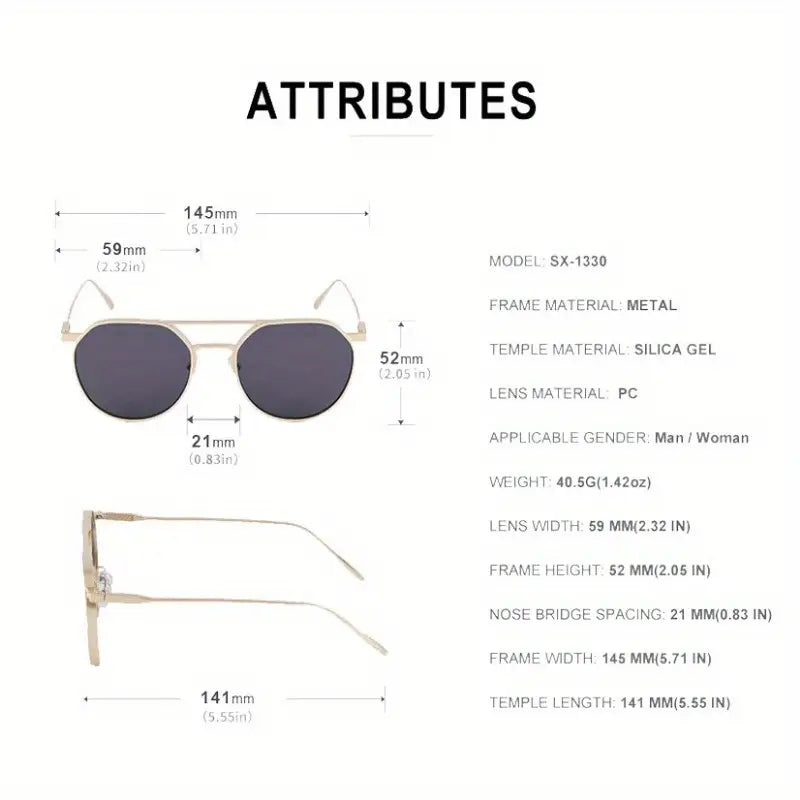 Steampunk Vintage Round Gradient Sunglasses - Zinc Alloy Frame, PC Lens, Double Bridge Design