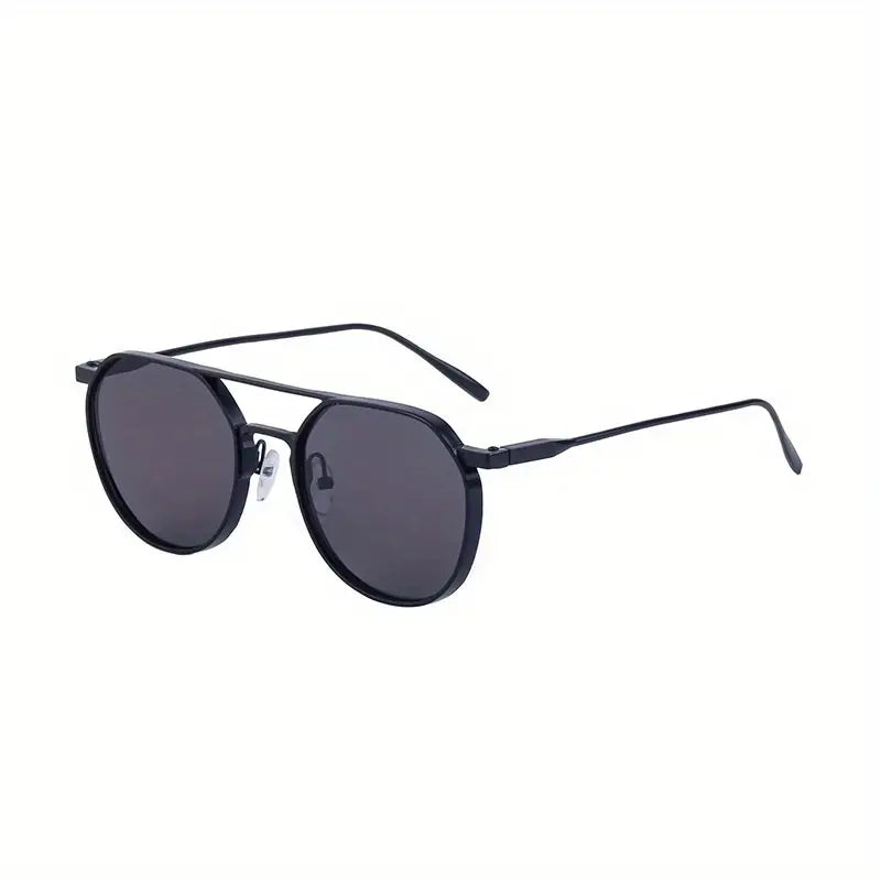 Steampunk Vintage Round Gradient Sunglasses - Zinc Alloy Frame, PC Lens, Double Bridge Design