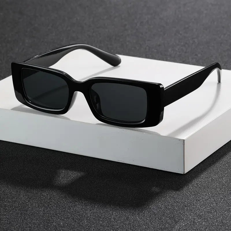 Retro Square Frame Sunglasses – Unisex Bold Style Statement | Black & White Frames