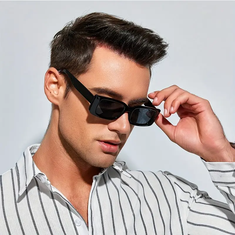 Retro Square Frame Sunglasses – Unisex Bold Style Statement | Black & White Frames