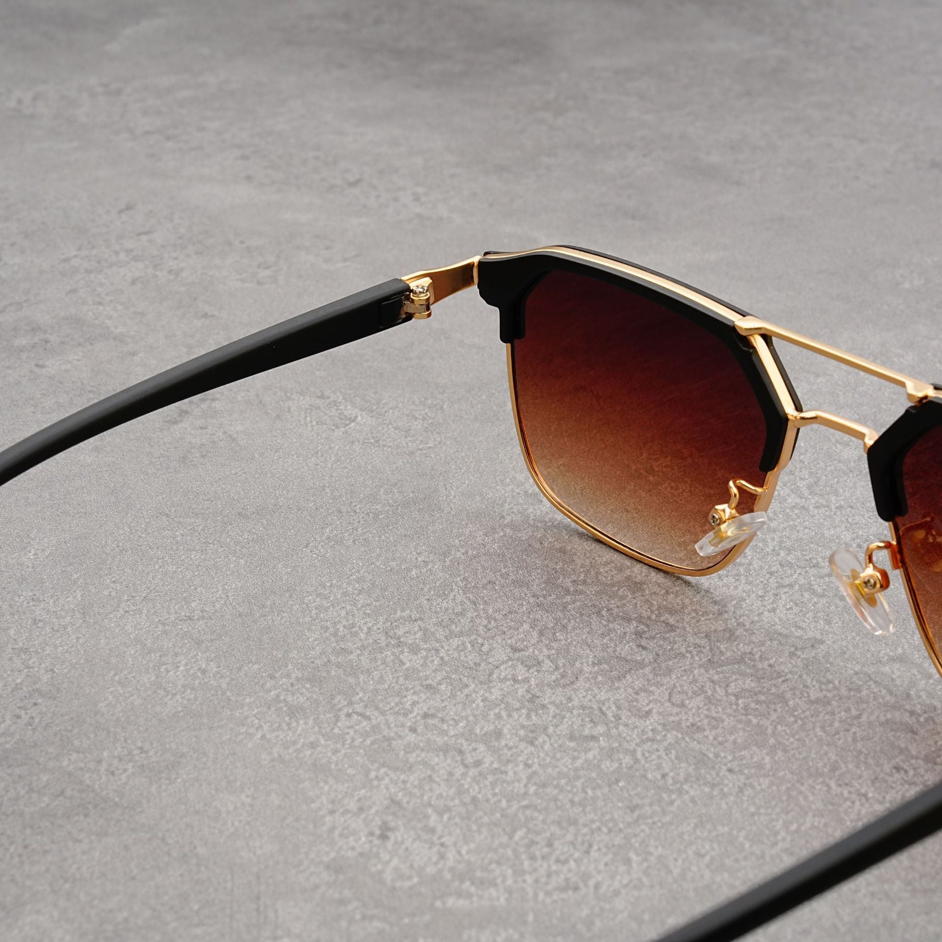 FunkyTradition Vintage Square Sunglasses for Men & Women – Retro Double Bridge Gradient Shades | TR90 Frame, UV400 Protection