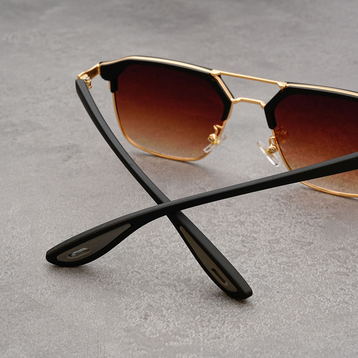 FunkyTradition Vintage Square Sunglasses for Men & Women – Retro Double Bridge Gradient Shades | TR90 Frame, UV400 Protection