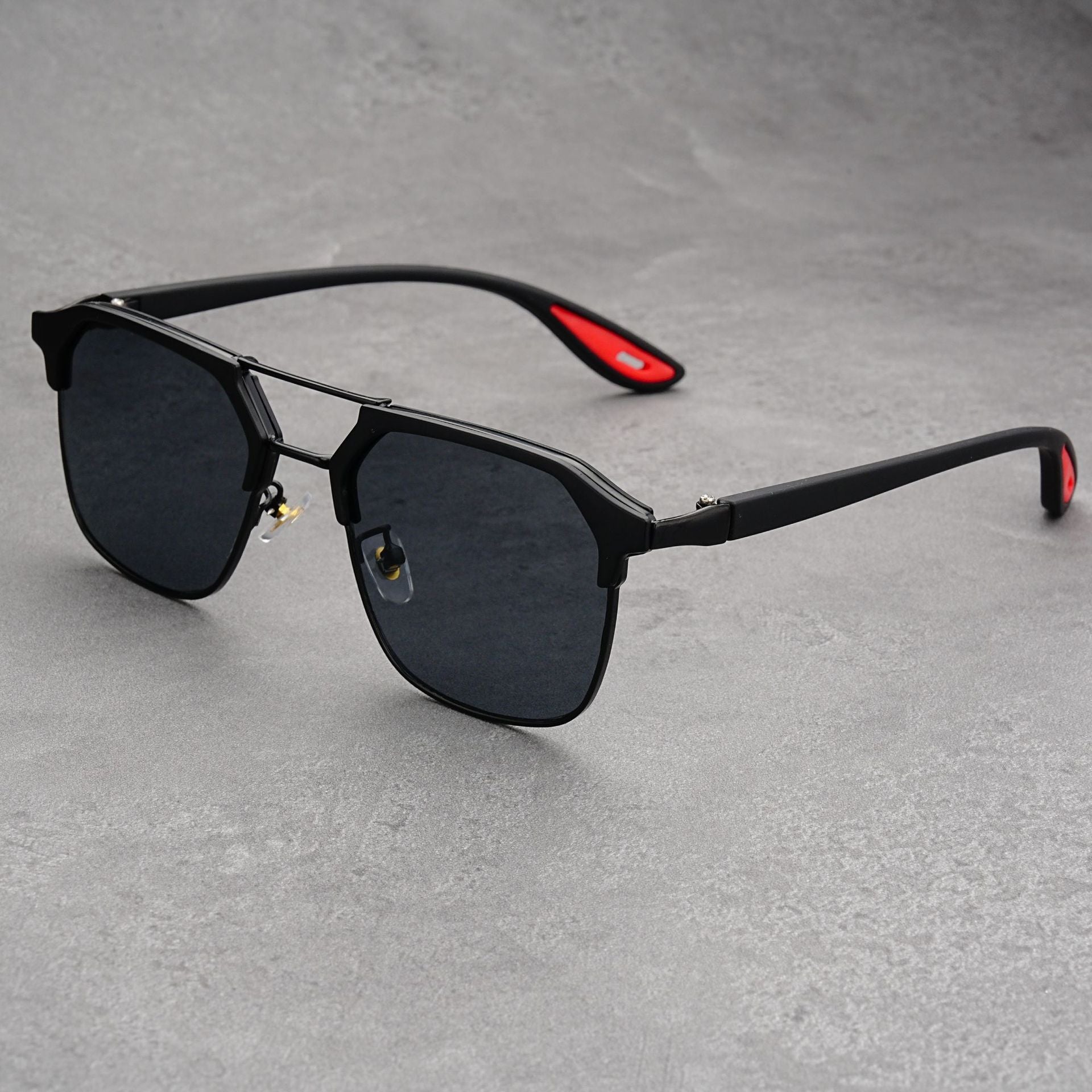 FunkyTradition Vintage Square Sunglasses for Men & Women – Retro Double Bridge Gradient Shades | TR90 Frame, UV400 Protection