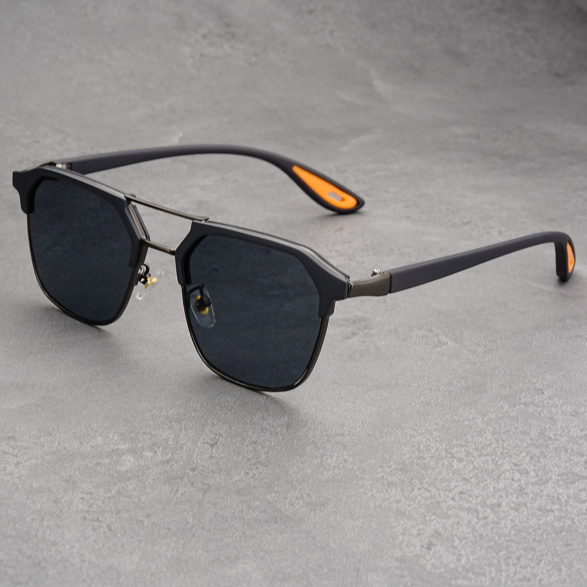 FunkyTradition Vintage Square Sunglasses for Men & Women – Retro Double Bridge Gradient Shades | TR90 Frame, UV400 Protection