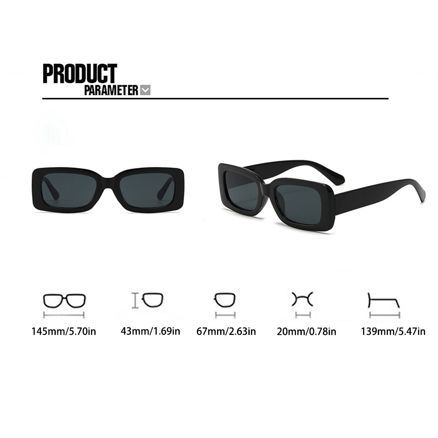 Retro Square Frame Sunglasses – Unisex Bold Style Statement | Black & White Frames