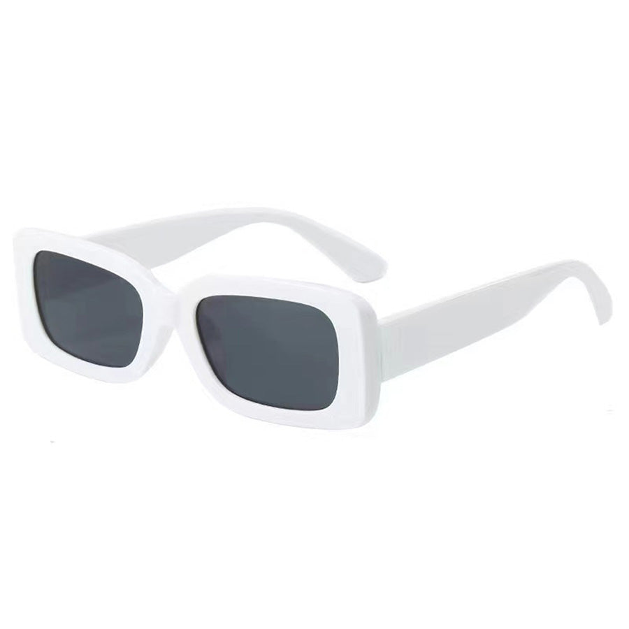 Retro Square Frame Sunglasses – Unisex Bold Style Statement | Black & White Frames