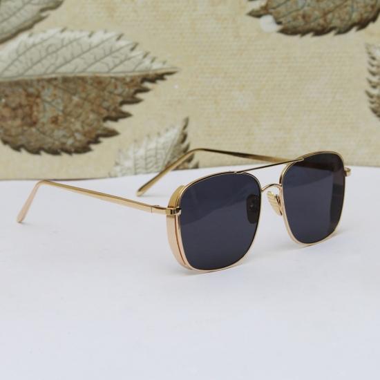 Funky Side Cap Golden Black Wayfarer Sunglasses-FunkyTradition - FunkyTradition