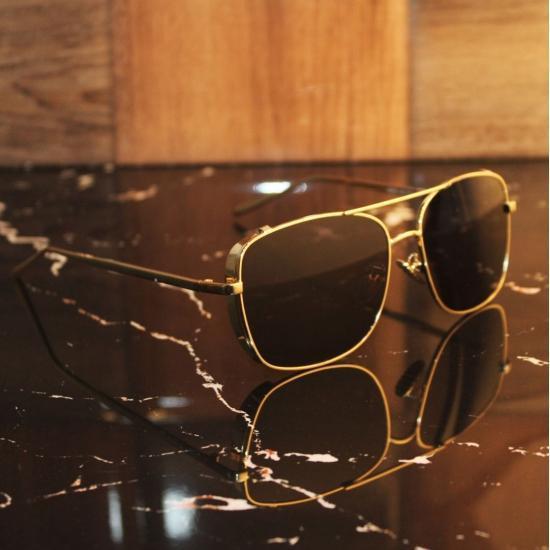 Funky Side Cap Golden Black Wayfarer Sunglasses-FunkyTradition - FunkyTradition