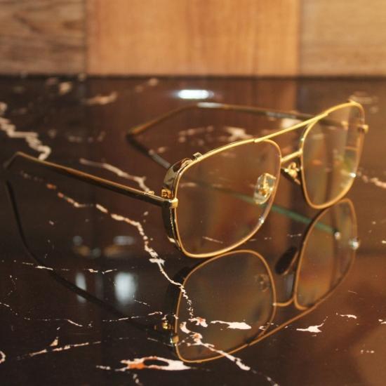 Funky Side Cap Golden Clear Wayfarer Sunglasses-FunkyTradition - FunkyTradition