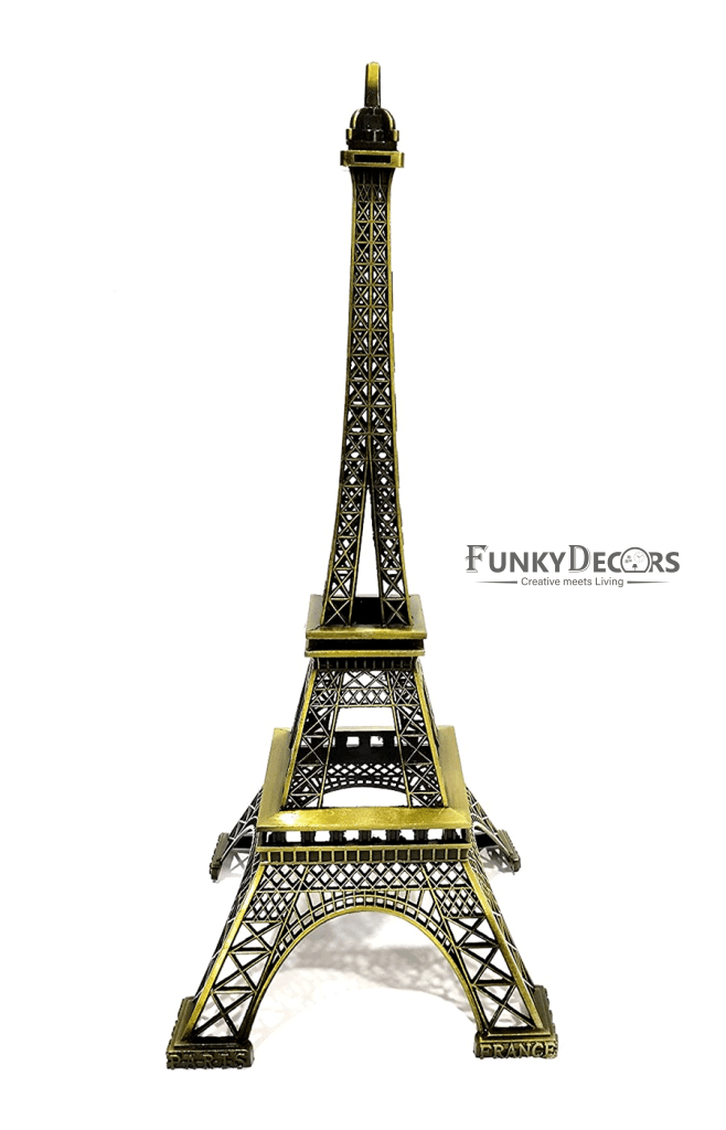 FunkyTradition 18 Cm Tall Eiffel Tower Statue Metal Showpiece | Birthday Anniversary Gift And Home